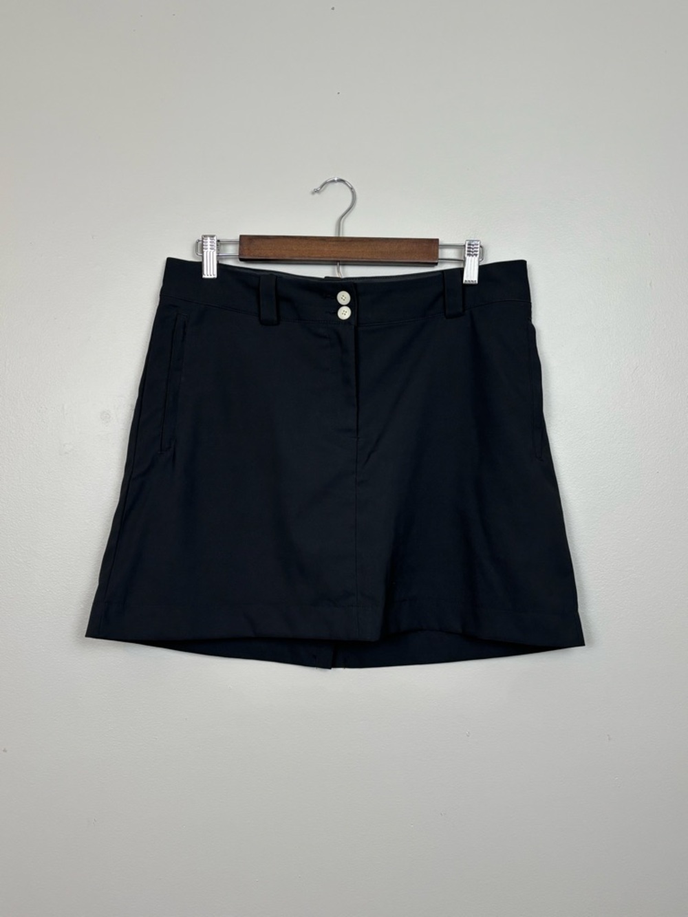 Nike Golf Skort Womens 8 Black Tour Performance Dr-Fit Flat Front Zip Fly Pocket